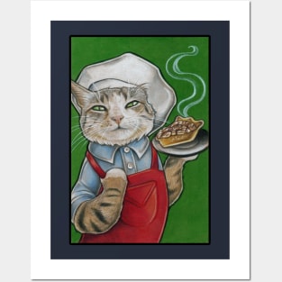 Cat Chef with Pecan Pie Posters and Art